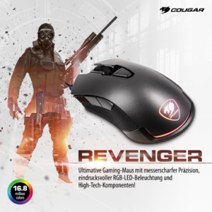 NEU: Cougar Revenger Gaming-Maus – Messerscharfe Präzision und volle Kontrolle in jedem Spiel!
