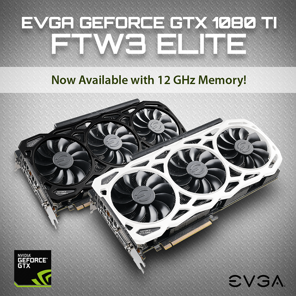 EVGA announces GeForce GTX 1080 Ti FTW3 ELITE with 12GHz memory