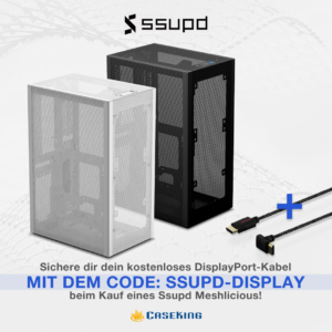 Ssupd Meshlicious Mini-ITX-Gehäuse jetzt mit gratis gewinkeltem DisplayPort-Kabel!