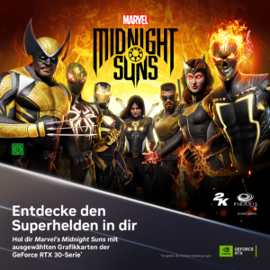 Marvel’s Midnight Suns jetzt zu NVIDIA GeForce RTX 3090 (Ti), 3080 (Ti), 3070 (Ti), 3060 (Ti) dazu erhalten!