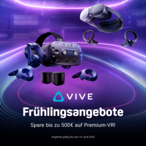 HTC Frühlingsangebote: Ausgewählte HTC Vive VR-Headsets jetzt mit bis zu 429 Euro Rabatt!