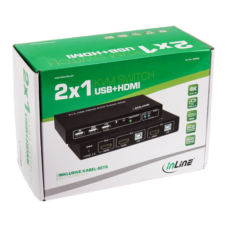 InLine KVM Switch, 2-port HDMI 4K2K with audio image number 5