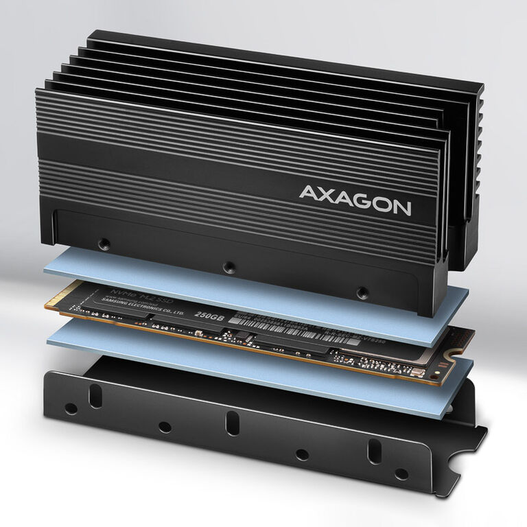 AXAGON CLR-M2XT M.2 SSD Passive Cooler, Aluminium - 2280 image number 1