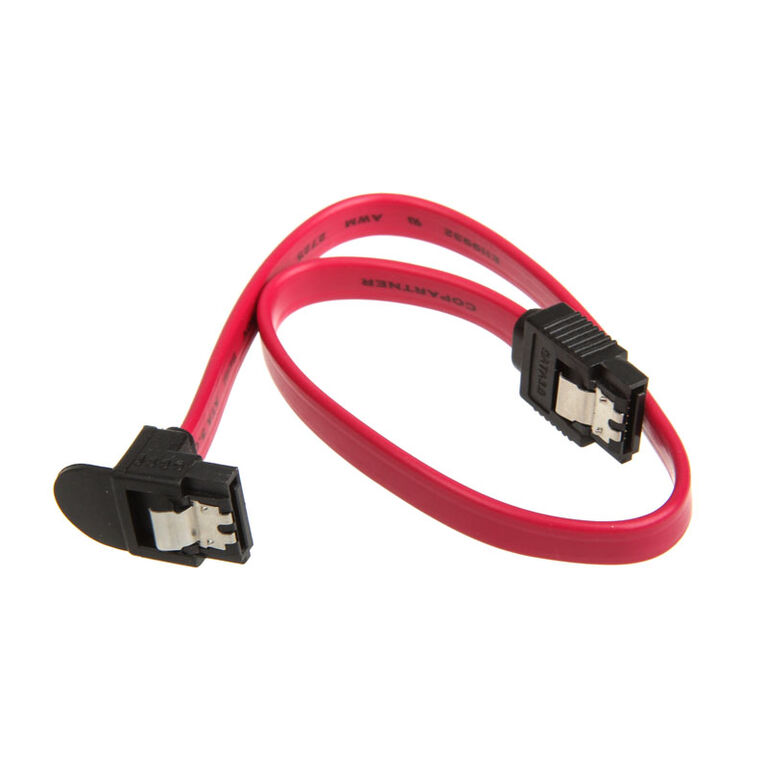 InLine SATA III (6Gb/s) cable angled, red - 0.3m image number 1