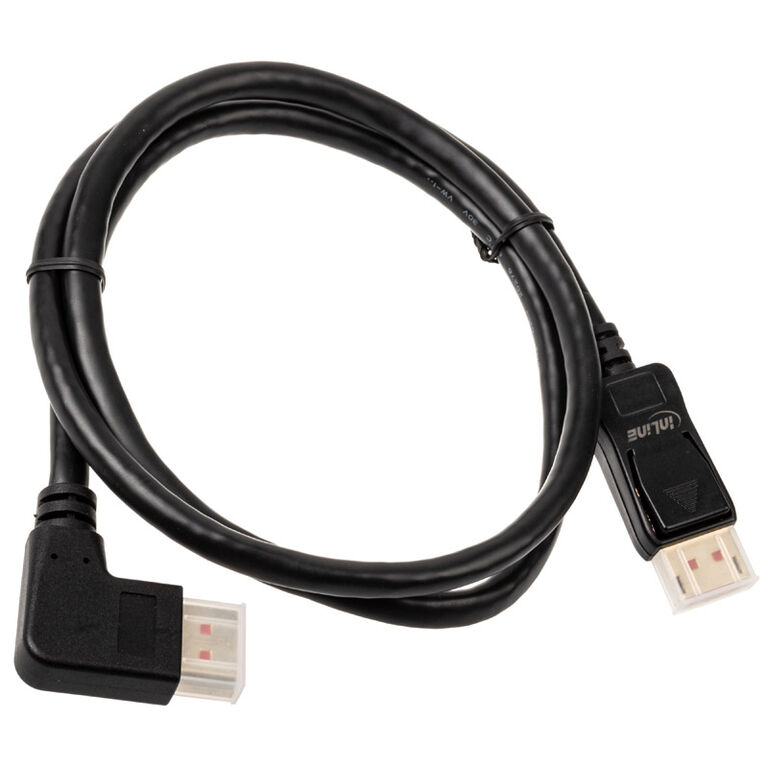InLine 8K (UHD-2) DisplayPort Cable, right angled, black - 1m image number 1