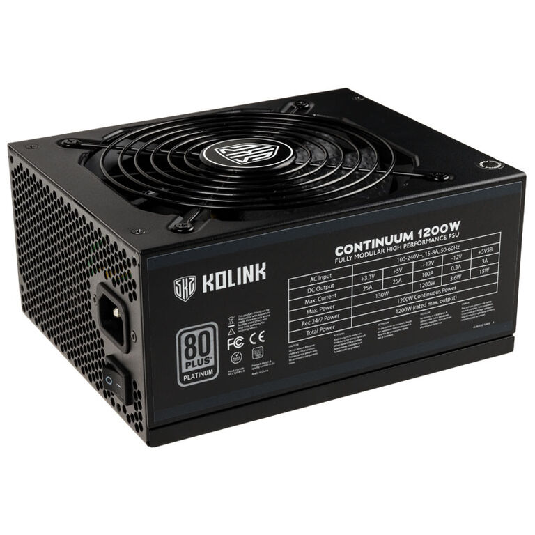 Kolink Continuum 80 PLUS Platinum power supply, modular - 1200 Watt image number 0