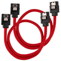 Corsair Premium Sleeved SATA Cable, red 30cm - 2 pack