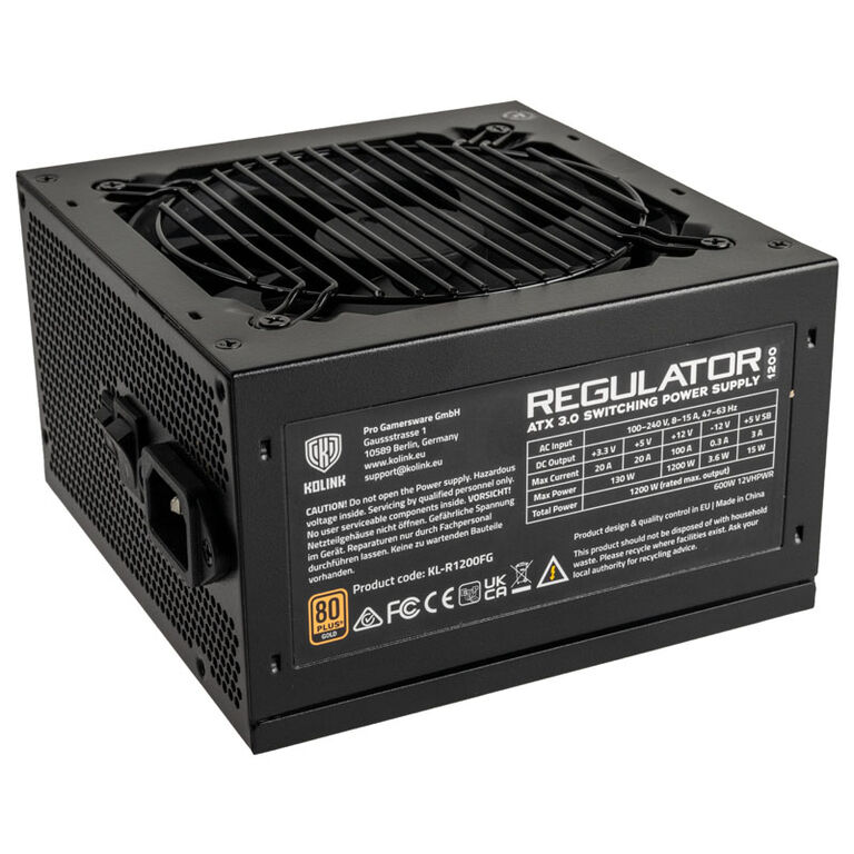 Kolink Regulator 80 PLUS Gold PSU, ATX 3.0, PCIe 5.0, modular - 1200 Watts image number 0
