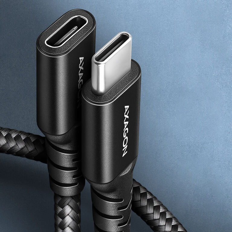 AXAGON BUCM32-CF10AB Extension Cable, USB-C to USB-C 3.2 Gen 2, 1 m, 20 Gbps - Aluminium image number 2