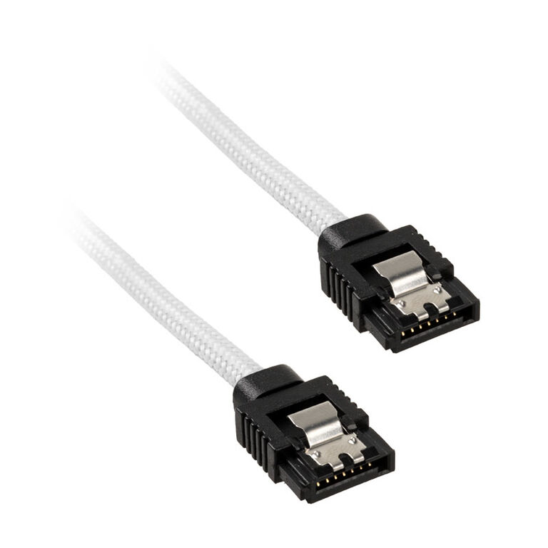 Corsair Premium Sleeved SATA Cable, white 60cm - 2 pack image number 2
