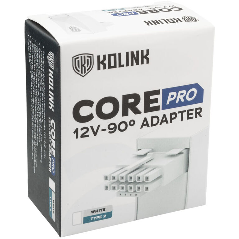 Kolink Core Pro 12V-2x6 90 Degree Adapter - Type 2, White image number 7