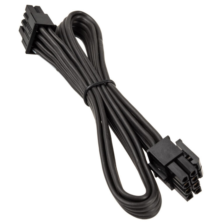 SilverStone 8 Pin ATX to 4+4 Pin Cable 350mm - black image number 1