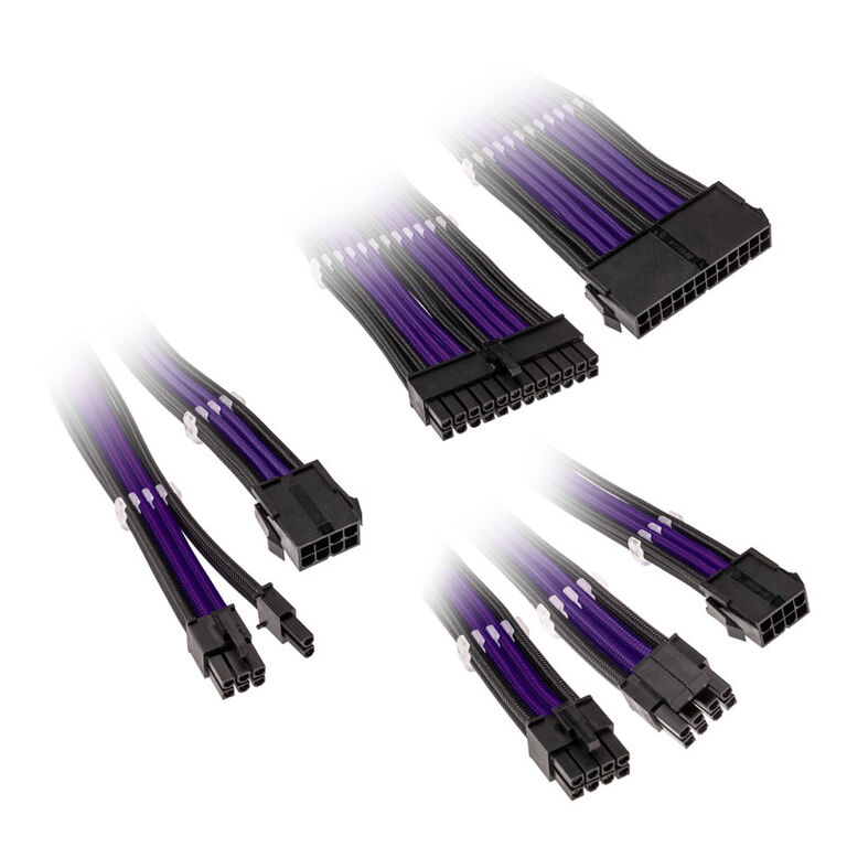 Kolink Core Adept Braided Cable Extension Kit - Jet Black/Titan Purple image number 0