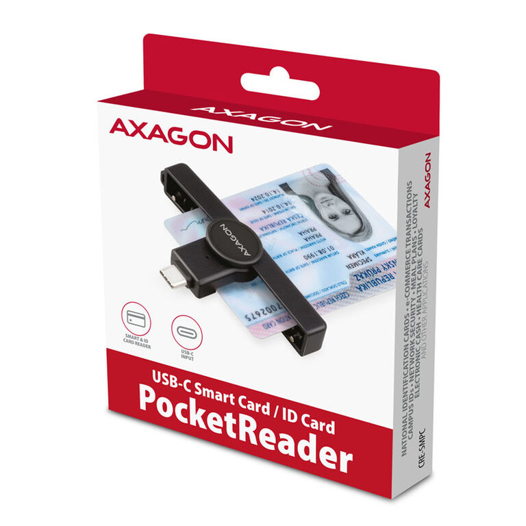 AXAGON CRE-SMPC USB-C Smart Card PocketReader image number 4