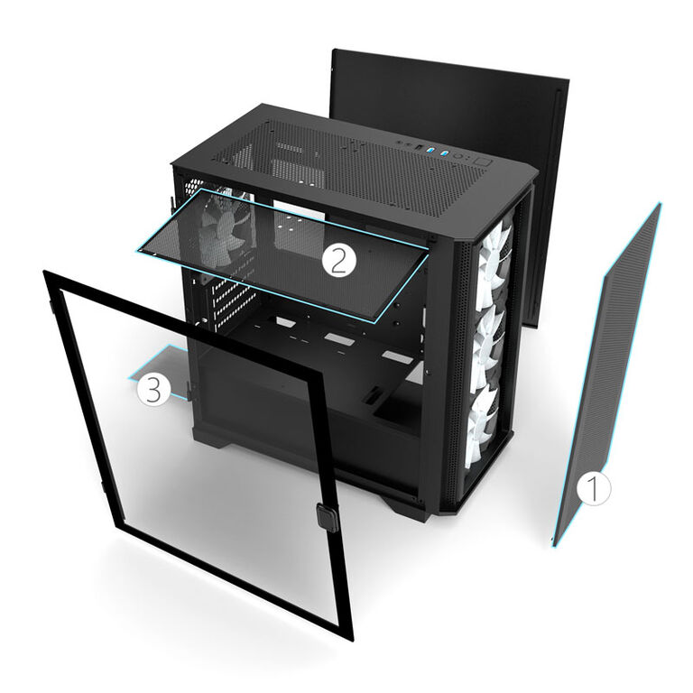 Montech AIR 100 ARGB, Micro-ATX, Tempered Glass - black image number 5