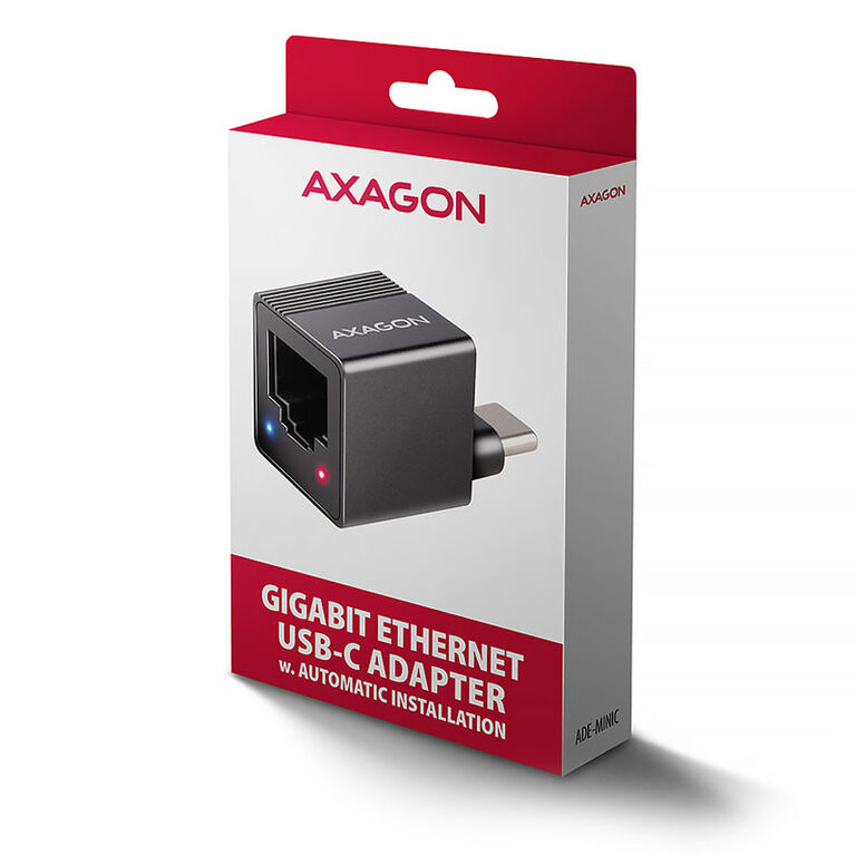 AXAGON ADE-MINIC USB-C 3.2 Gen 1 Gigabit Ethernet MINI adapter - black image number 5