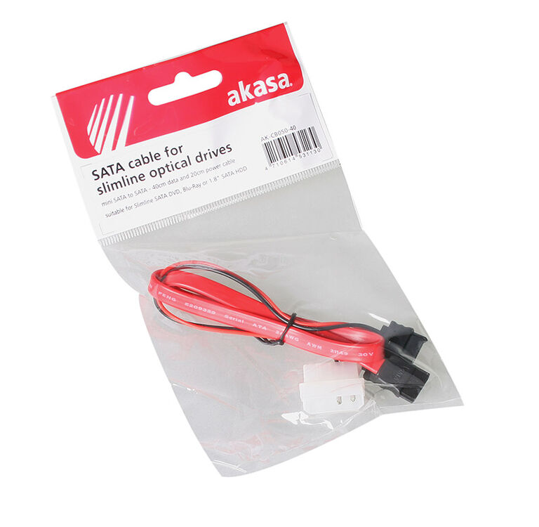 Akasa SATA Kombokabel Slimline zu SATA / Molex - 40cm image number 2