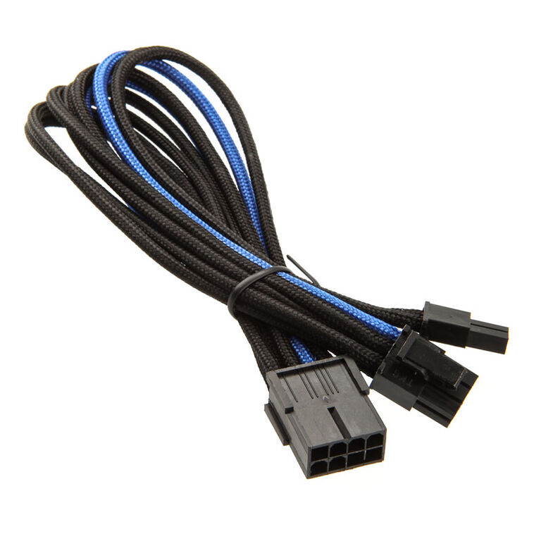 SilverStone PCI-8-Pin zu PCIe-6+2-Pin Kabel, 250mm - schwarz/blau image number 1