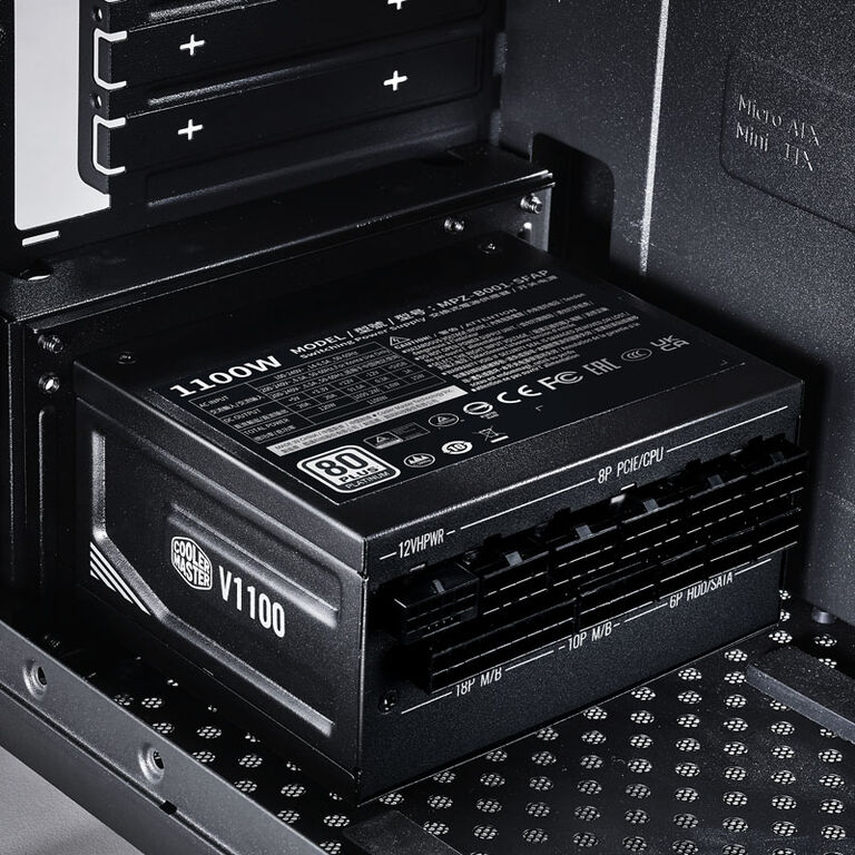 Cooler Master V-Series SFX power supply, 80 PLUS Platinum, modular, ATX 3.0, PCIe 5.0 - 1100 Watt image number 8