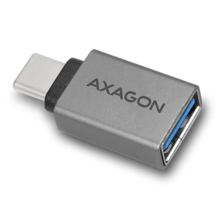 AXAGON USB-C 3.1 M to USB-A F Adapter, Aluminium - black image number 1