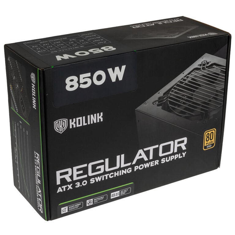 Kolink Regulator 80 PLUS Gold PSU, ATX 3.0, PCIe 5.0, modular - 850 Watts image number 7