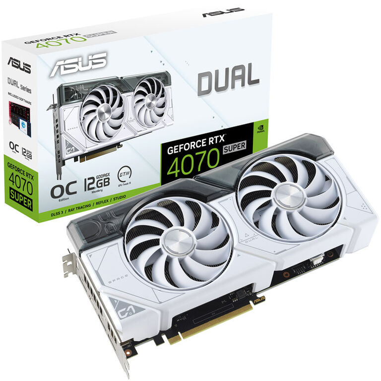 ASUS GeForce RTX 4070 Super Dual O12G White, 12288 MB GDDR6X image number 0