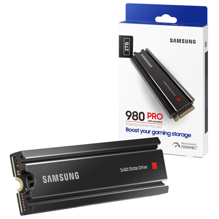 Samsung 980 PRO Series NVMe SSD, PCIe 4.0 M.2 Type 2280, with heatsink - 2 TB image number 0