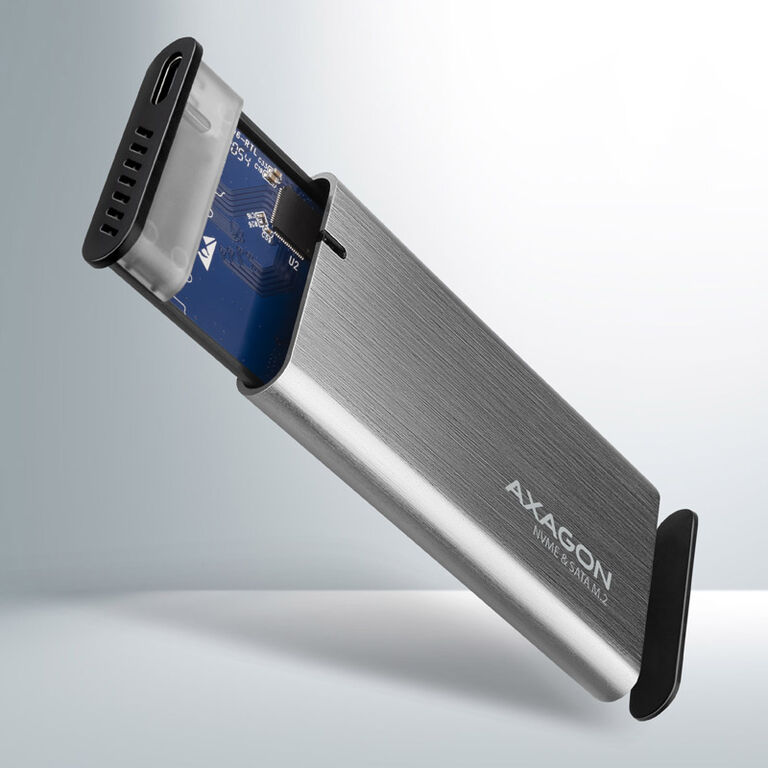 AXAGON EEM2-SG2 RAW BOX external enclosure for M.2 SSDs USB-C 3.2 Gen 2 - silver image number 3
