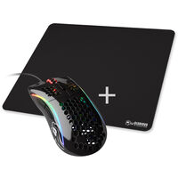 Glorious Model D Gaming Mouse - black, glossy + mousepad - XL