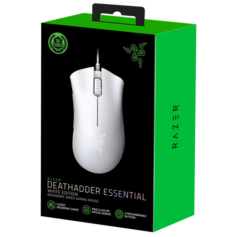 Razer DeathAdder Essential Gaming Maus, kabelgebunden - weiß image number 2