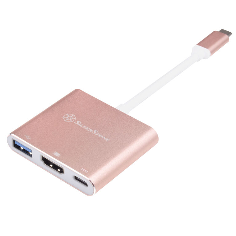 SilverStone SST-EP08P - USB 3.1 Type-C Adapter to HDMI/USB Type C/USB Type A - pink image number 3