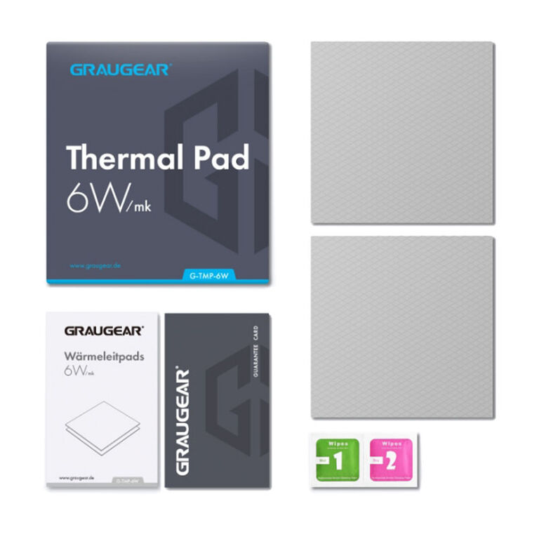Grey thermal pad for CPU or memory, 100 x 100 x 1 mm / 100 x 100 x 1.5 mm image number 1