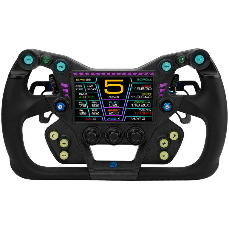 Cube Controls GTX2 Steering Wheel, black/blue - 30cm Grip image number 1