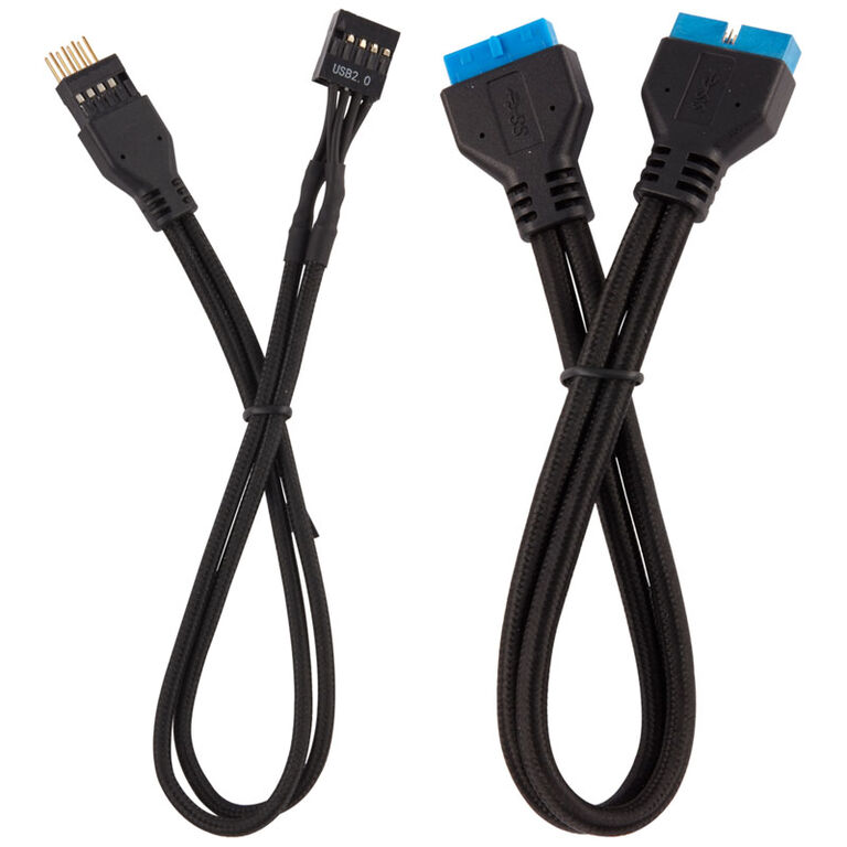 Corsair Premium Sleeved Front Panel Cable Extension Kit, black image number 2
