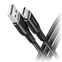 AXAGON BUCM-AM10AB USB-C to USB-A cable, 1m, USB 2.0, 3A, braided - black