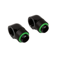 Corsair Hydro X Series Adapter 90 Degree G1/4 Inch Male to G1/4 Inch Female - 2 Pack, Rotatable, Black