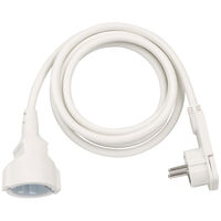 Brennenstuhl Extension Cable with Angled Flat Plug, 3m - White