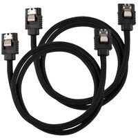 Corsair Premium Sleeved SATA Cable, black 60cm - 2 pack
