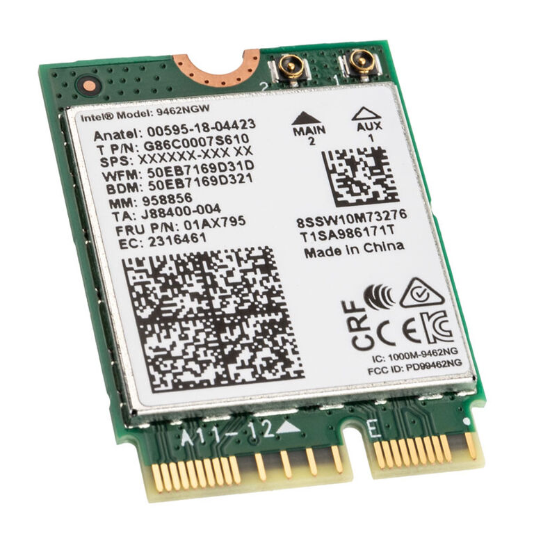 Intel Dual-Band Wireless-AC 9462, WLAN + Bluetooth 5.1 Adapter - M.2/A-E-key, CNVi image number 0