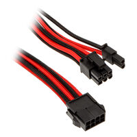PHANTEKS 6+2-pin PCIe Extension 50cm - sleeved black/red