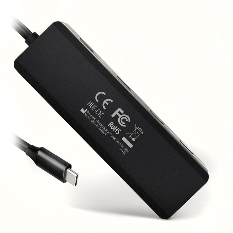 AXAGON HUE-C1C Superspeed USB-C Travel Hub, 4x USB 3.0 - 20cm, black image number 2