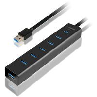 AXAGON HUE-SA7BP USB-A-Hub, 7x USB 3.0, 1x Micro-USB - 400 mm Kabel, Netzteil