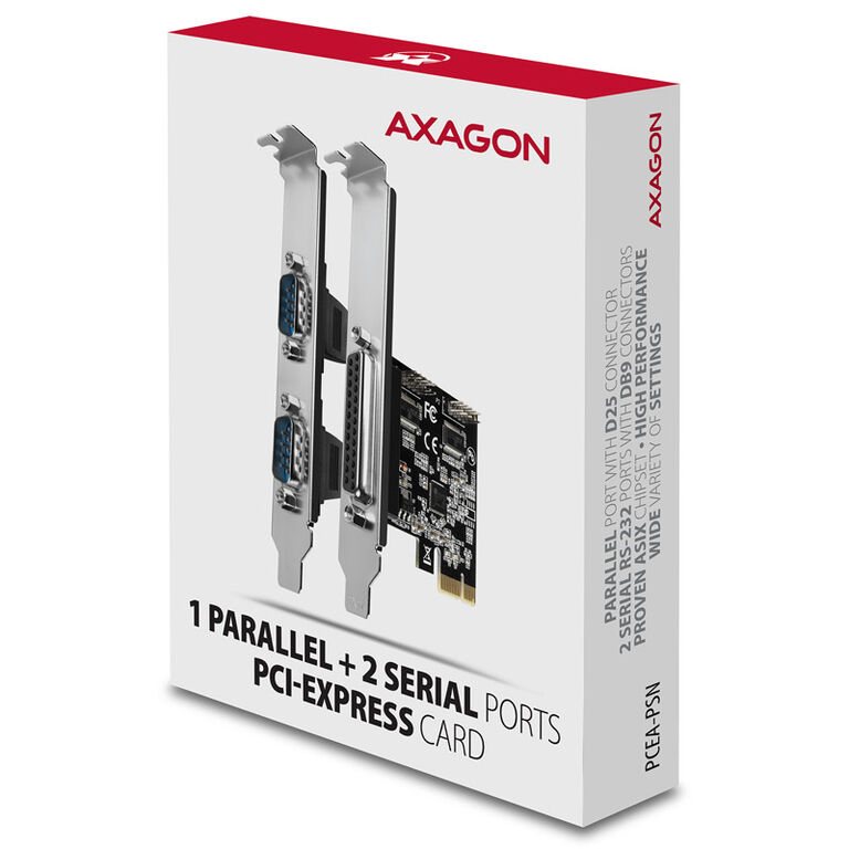 AXAGON PCEA-PSN PCIe adapter with 1x parallel + 2x serial ports - ASIX AX99100 chipset image number 3