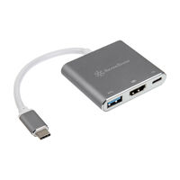 SilverStone SST-EP08C - USB 3.1 Type-C Adapter to HDMI/USB Type C/USB Type A - silver