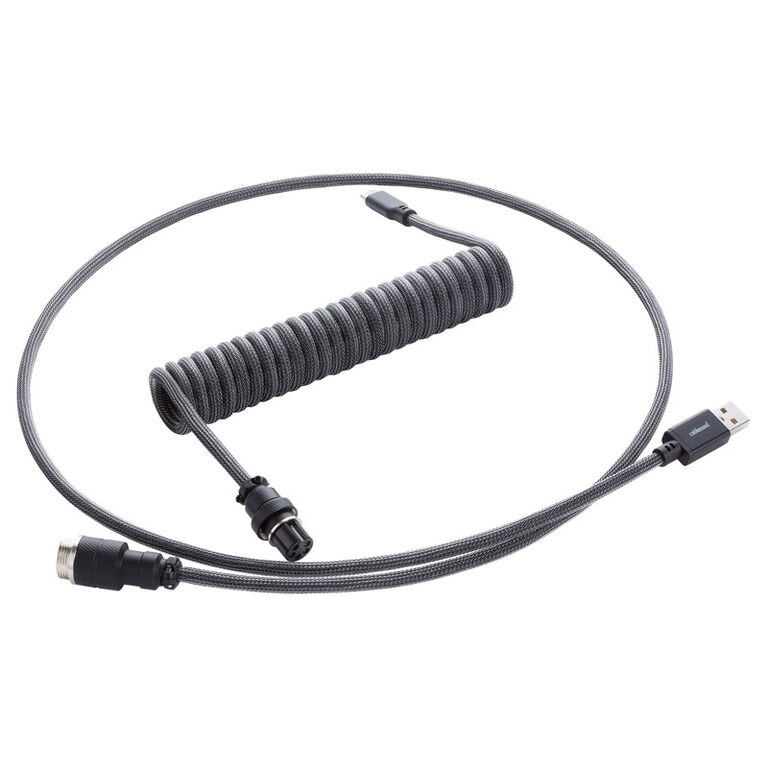 CableMod PRO Coiled Keyboard Cable USB-C to USB Type A, Carbon Grey - 150cm image number 0
