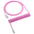 CableMod Classic Coiled Keyboard Cable USB-C to USB Type A, Strawberry Cream - 150cm image number null