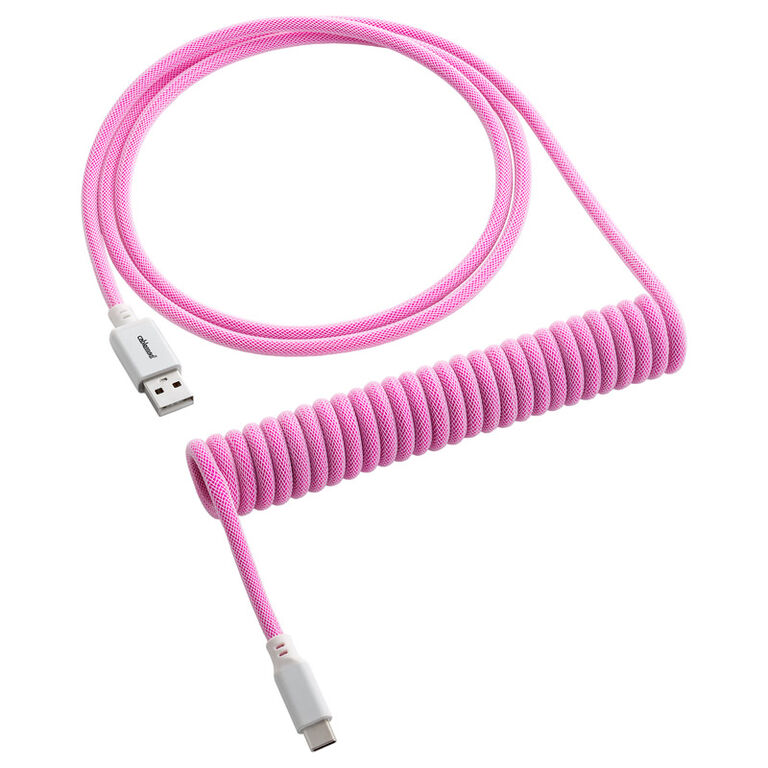 CableMod Classic Coiled Keyboard Cable USB-C to USB Type A, Strawberry Cream - 150cm image number 0