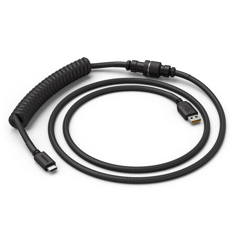 Glorious Coiled Cable Phantom Black, USB-C to USB-A, 1.37m - black image number 0