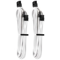 Corsair Premium Sleeved PCIe Single Cable, Double Pack (Gen 4) - white