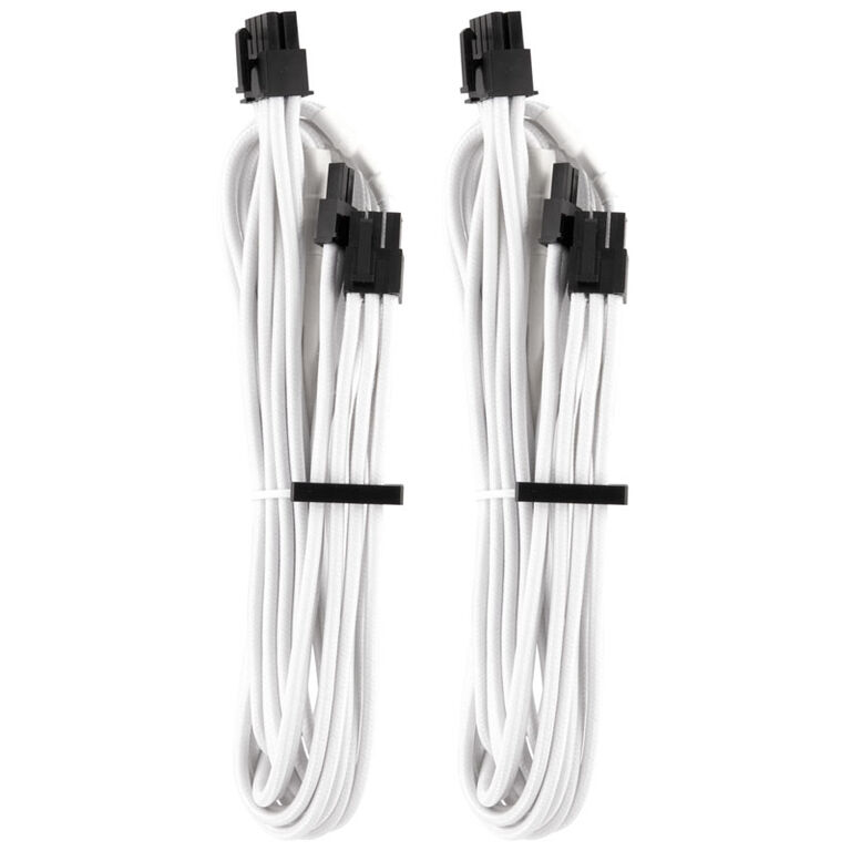 Corsair Premium Sleeved PCIe Single Cable, Double Pack (Gen 4) - white image number 0